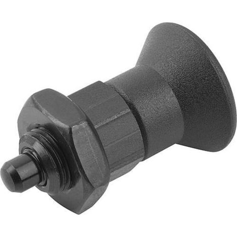 KIPP Arretierbolzen GR.9 D1=M06X0,75 D=3 Form B ohne Rastnut mit Kontermutter (1/3)