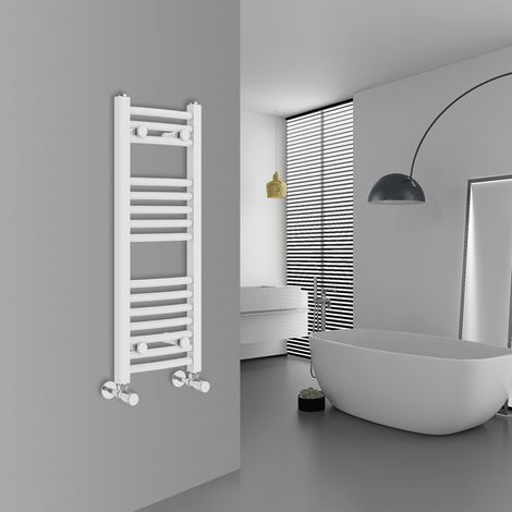 WarmeHaus Curved White Bathroom Ladder Radiator 800x300mm (1/5)