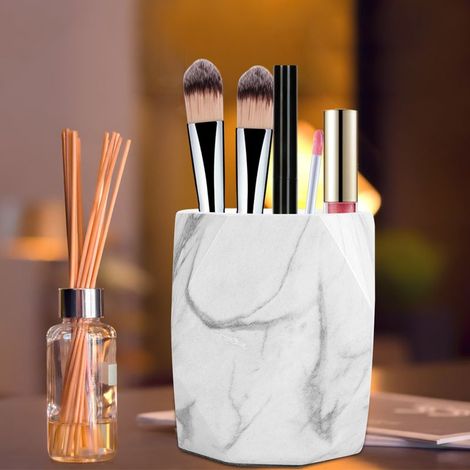 Aufbewahrungsbox für Make-up in Marmoroptik, Make-up-Koffer aus Kunstharz, Erweiterungshalter (großes Modell) (1/5)