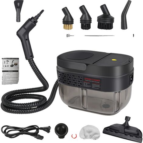 Nettoyeur à vapeur, puissance de 2500W, 3 niveaux de vapeur réglables, noir, UE (1/2)