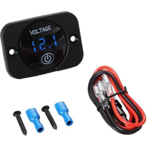 1 Pièce Voltmètre numérique LED DC 12 V/24 V, jauge de tension étanche à montage sur panneau, testeur de batterie pour voiture, bateau, moto, camion, camping-car, ATV, UTV (1/5)