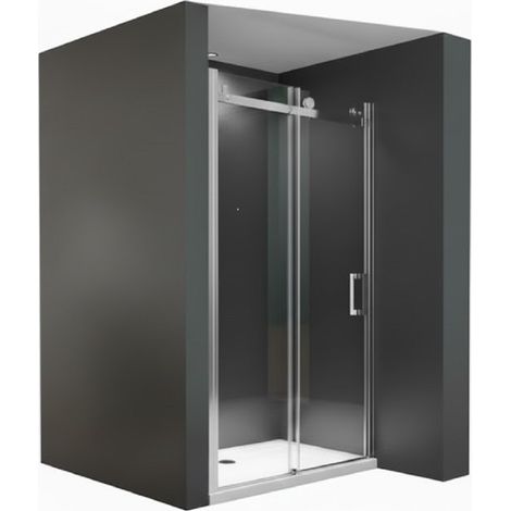 BuyLando Viktoria 110x195 cm Nischendusche mit Schiebetür - Silber Beschläge (1/3)
