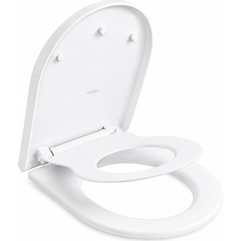 Abattant WC familial 2-en-1 avec Réducteur Magnétique pour Enfant, Fermeture Douce et Fixations Ajustables, Retrait Rapide (Forme D) (1/5)