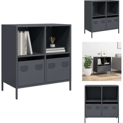 Buffet anthracite 68x39x73,5 cm acier laminé à froid - Buffet - Buffets - Meuble De Rangement - Meuble Buffet (1/5)