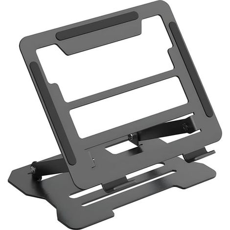 Supporto ergonomico regolabile in lega di alluminio per laptop - Rialzo portatile per regolare altezza e angolazione per MacBook, Dell, HP e Lenovo (nero) (1/5)