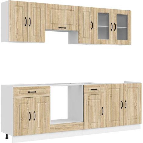 Maison Exclusive - 8dílná sada kuchyňských skříněk "Kalmar" dub sonoma kompozit (1/5)