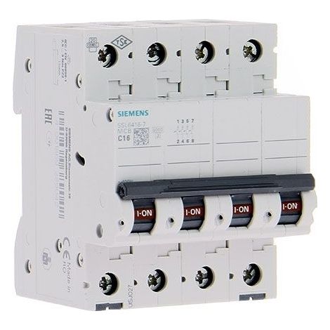 Interruptor tetrapolar neutro modular Siemens 6 kA (1/2)