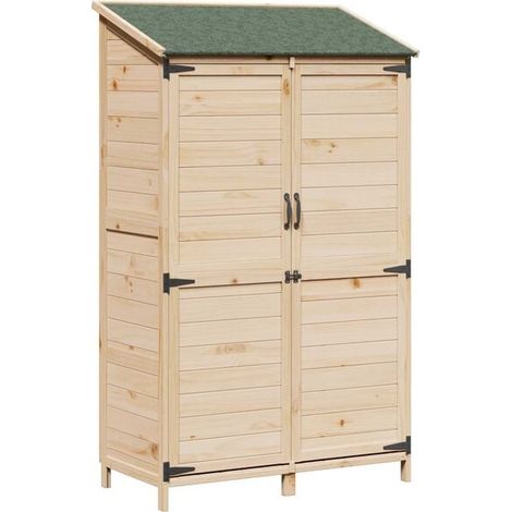 Cabane de jardin naturelle, 106,5 x 56 x 176 cm, bois d'ingénierie. (1/5)