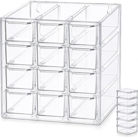 Schreibtisch-Organizer – Aufbewahrungsbox fürs Büro – Kunststoff-Organizer-Aufbewahrungsbox mit 12 herausnehmbaren Schubladen für Spielzeug, Schmuck, Perlen, Werkzeug, Make-up, Stecknadeln, Medikament (1/5)