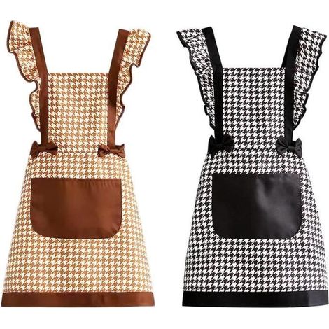 (Orange, Noir)Tablier de cuisine avec poches - orange et noir - en coton (1/4)