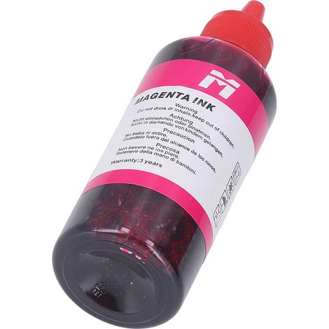 Encre magenta pour imprimantes Epson, HP et Canon, recharge de 100 ml pour cartouches d'encre. (1/5)