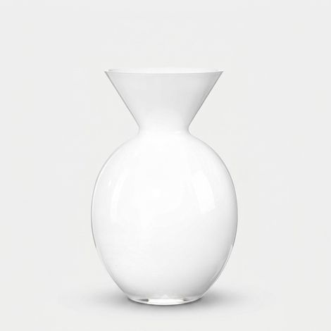 Vaso in vetro di design Made in Italy Pallottino 30 - Bianco (1/2)