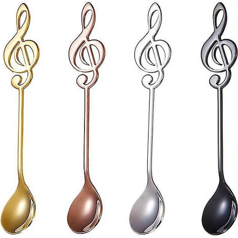 4-teiliges Set Kaffeelöffel mit Musiknoten (1/3)