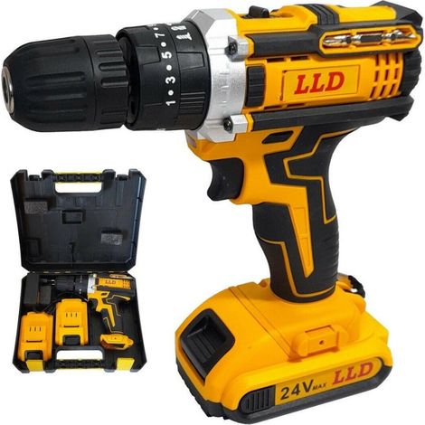 Trade Shop - 24V LITHIUM-SCHLAGBOHRSCHRAUBER MIT ZWEI AKKUS + KOFFER DW24I - (1/3)
