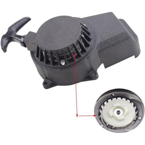 Pedales de arranque negros para bicicletas de bolsillo y dirt bike, 47-49 cc, 2 tiempos, con tuerca Easy-Pull (1/5)