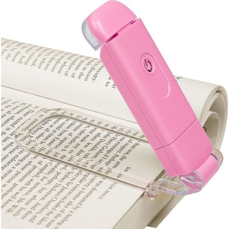 Lampe de lecture à pince, rechargeable par USB, idéale pour lire au lit. Deux niveaux de luminosité, lumière blanche chaude. Cadeau parfait pour les enfants et les passionnés de lecture. Couleur : ros (1/5)