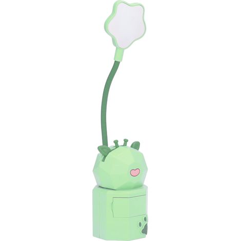 Lampe de lecture pour enfants, design mignon, fonction de chargement USB, lumière chaude, col de cygne réglable à 360°, matériau sûr, lampe pour enfants (verte) (1/5)