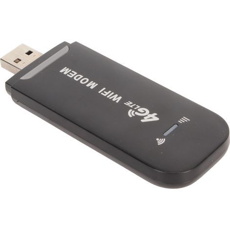 Routeur WiFi 4G 150 Mbps, emplacement pour carte SIM, compatible avec 10 appareils, USB Plug and Play, modem WiFi USB 4G LTE pour bureau, voyage et maison (noir). (1/4)