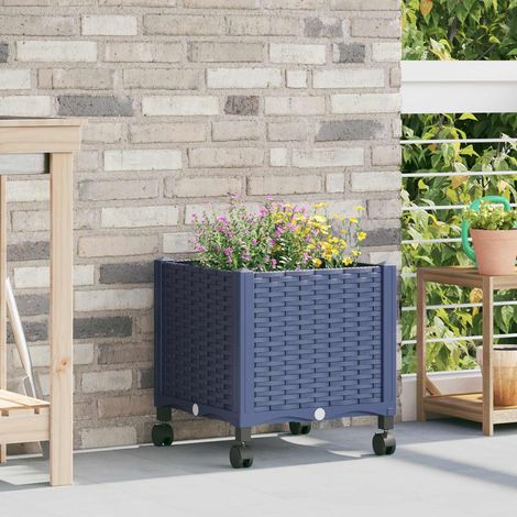 Teenpull – Gartenpflanzer mit Rädern Blaugrau 40 x 40 x 48 cm PP (1/5)