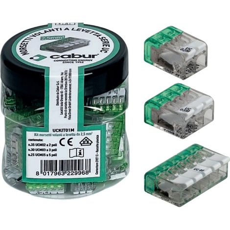 Kit Morsetti Volanti A Levetta Da 2,5Mmq (Cabur Cod. Uckit01M) (1/2)
