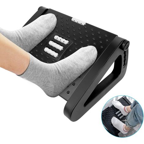 Repose-Pieds de Bureau Réglable en Hauteur – Ergonomique, Antidérapant, Massage Pieds (1/4)