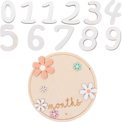 Cartes Étapes Bébé en Bois, Tableau Rond Double Face pour Photos (1/5)