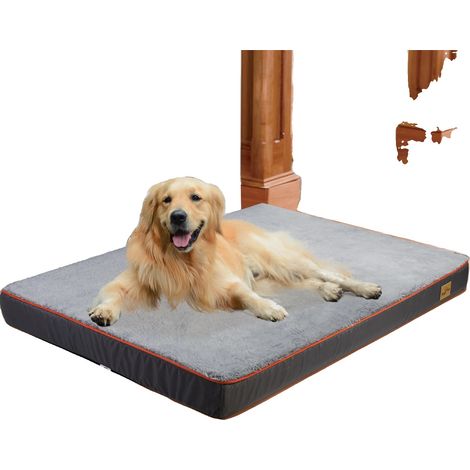 Lit pour chien, mousse à mémoire de forme, imperméable, GRIS-c, XL (1/2)