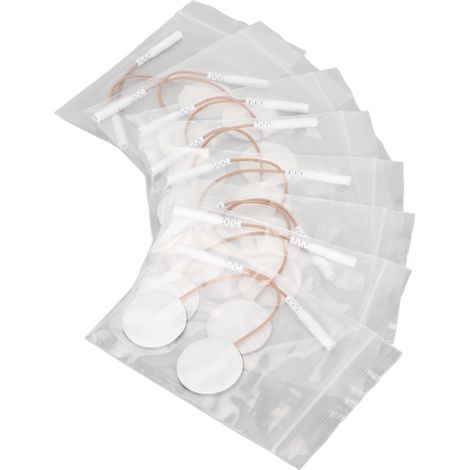 Lot de 16 électrodes rondes de rechange autocollantes et réutilisables pour appareil TENS, 2,5 mm (1,2 pouce) / 0,1 pouce (1/5)