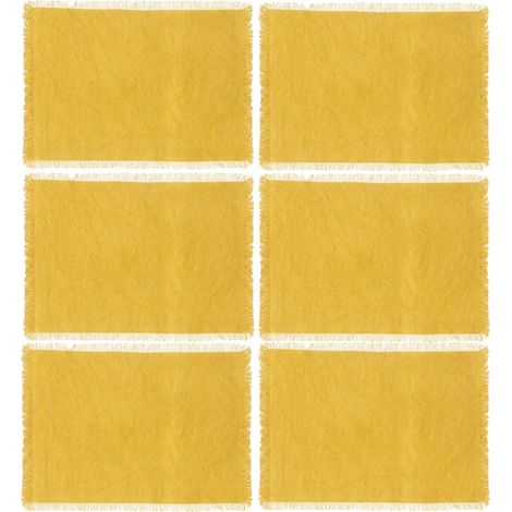 Lot de 6 sets de table en coton avec franges MAHA