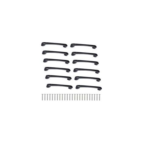Lot de 12 Poignées de Cuisine de 160mm en Alliage de Zinc - Poignées pour Tiroirs, Portes avec Vis - Noir