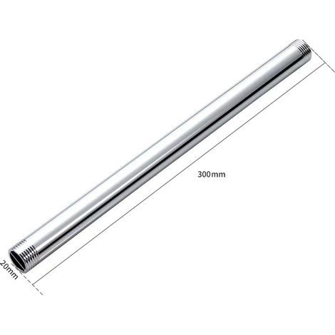 Bras de douche 30cm/12in G1/2in Bras de douche en acier inoxydable avec finition chromée polie Facile à installer et à nettoyer pour salle de bain et toilettes