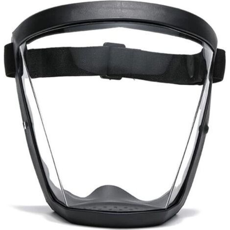 Masque facial super protecteur, masque antibuée, masque facial transparent pour adulte, masque facial en plastique (noir)