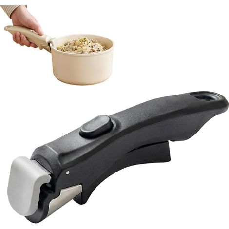 Universeller, abnehmbarer Griff für Töpfe und Pfannen, abnehmbarer Griff, abnehmbar für hitzebeständige Kochtöpfe (250 °C) (hellgrau) (1/5)