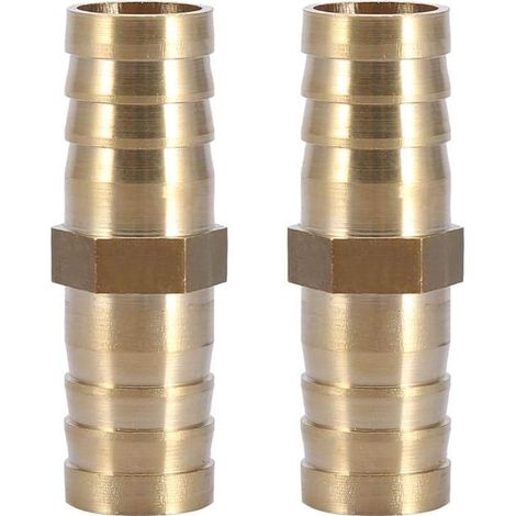 2pcs Raccord, Laiton, Droit 2 Voies, 14mm, Pour Eau Air Huile (1/5)