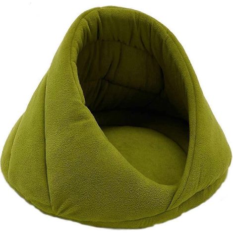 Panier douillet pour chat et chien, avec sac de couchage en peluche, nid semi-fermé et panier chaud pour animaux de compagnie. (1/5)