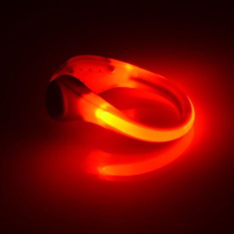 Luce led per scarpe clip sicurezza notturna bracciale torcia led lampeggiante per corsa - Colore: Rosso (1/5)