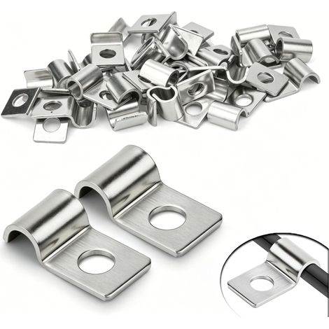 50 Pièces 8mm Fixation Grillage Rigide Cavalier Cable Electrique (1/5)