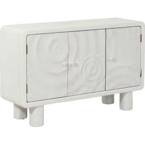 Buffet 3 portes en bois effet béton blanc Danaé (1/5)