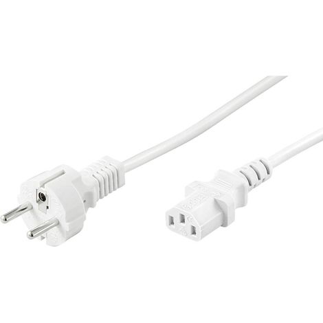 goobay Goobay 96041 Câble d'alimentation droit pour appareils froids tel que PC, Moniteur, Onduleur (fiche de sécurité selon IEC 320 C13) 5,0m blanc (96041)