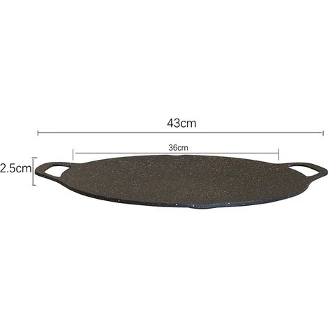 Poêle à pâtisserie ronde pour le camping, poêle à frire antiadhésive, plateau de barbecue avec pince alimentaire et poignée anti-brûlure, réchaud de camping portable (1/5)