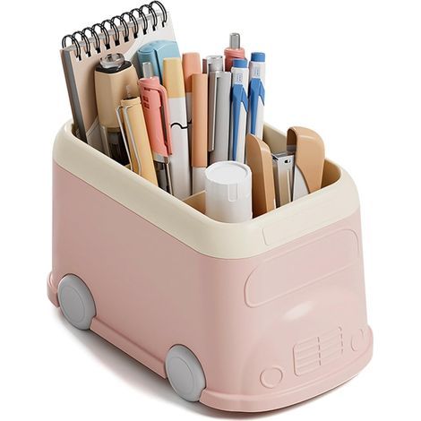 Organiseur de bureau en forme de bus scolaire - Porte-crayons grande capacité (1/5)