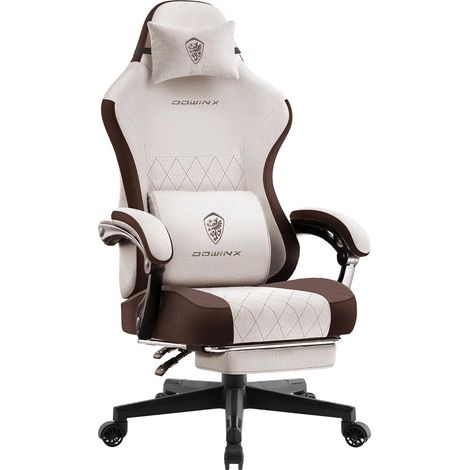 Fauteuil ergonomique massant S, assise XXL sans ailes, repose-pieds, inclinable 90-135°, tissu respirant, 135 kg (1/5)