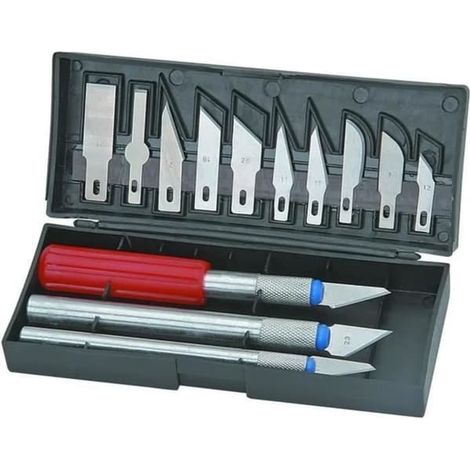 Coffret de couteaux de précision TRIXES - 13 pièces avec boîte de rangement magnétique - Lames tranchantes et lisses (1/3)