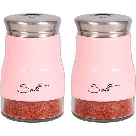 Salt And Pepper Shakers - Thick Glass Body - Stainless Steel Lid - Farmhouse Kitchen Use - Set Of 2 (1/5)