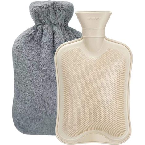 Bouteille isotherme en caoutchouc (2 litres) avec couvercle souple, bouillotte, chauffe-mains, adaptée à diverses occasions. (1/5)