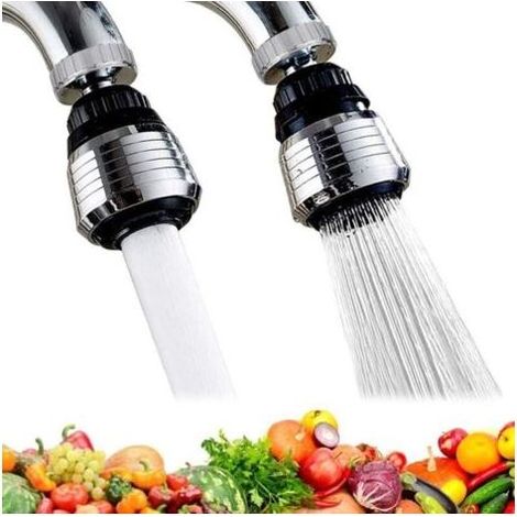 2 Pièces Embout Robinet Cuisine Aérateur de Robinet 360°Pivotant Tête de Robinet de Cuisine 2 Modes Mousseur de Robinet de Cuisine avec Adaptateurs de Buse pour Cuisine, Salle de Bain (1/4)