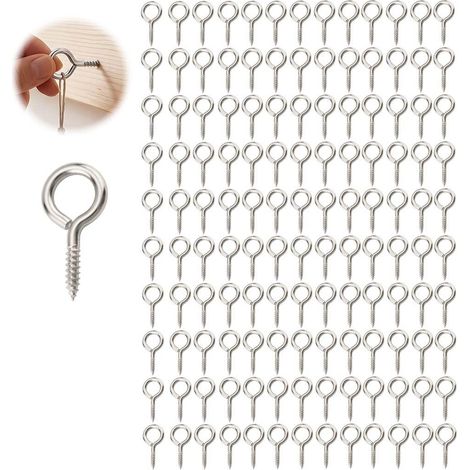 Piton à Visser 22mm, 130 pcs, Acier au Carbone Plaqué Nickel (1/5)