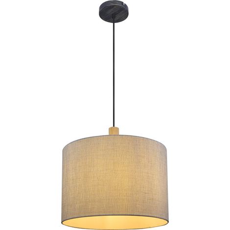 Globo Roger Suspension cylindrique noire mate, 1 ampoule E27