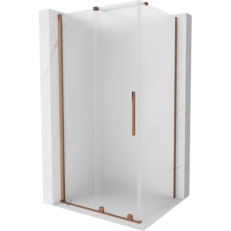 Mexen Velar Duschkabine, Schiebetür 120 x 75 cm, Milchglas, Roségold - 871-120-075-31-55 (1/5)