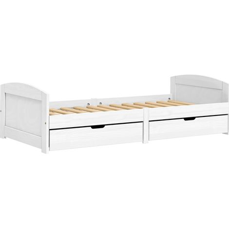 Day Bed with 2 Drawers IRUN White 90x200 cm Solid Wood Pine vidaXL (1/4)
